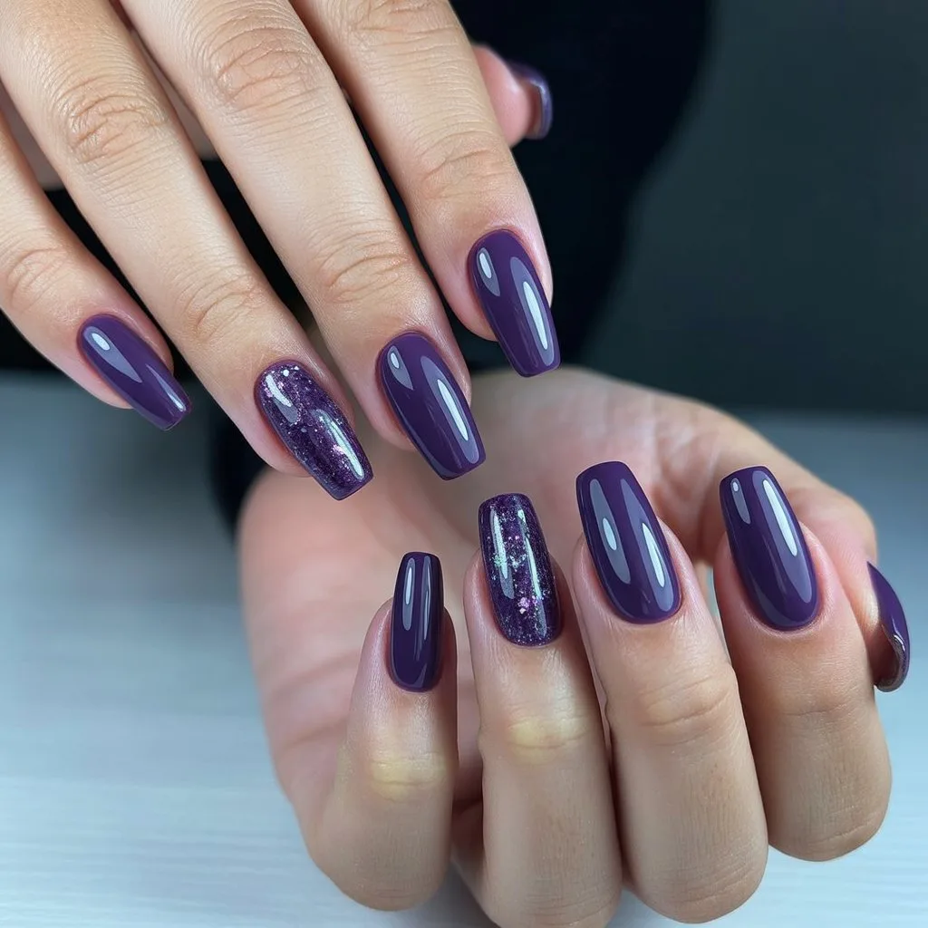 Deep Plum Gloss Nails