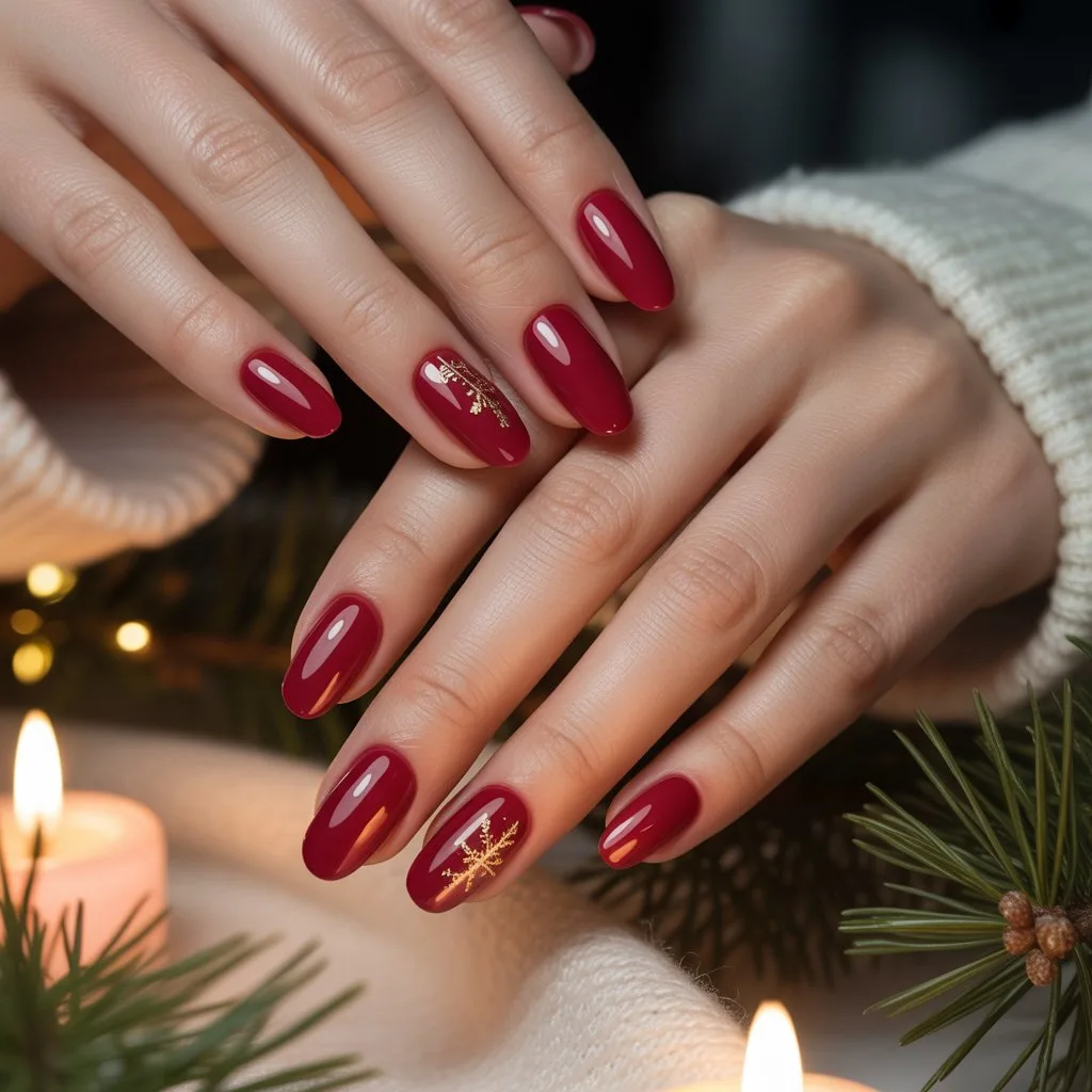 Deep Ruby Red Nails