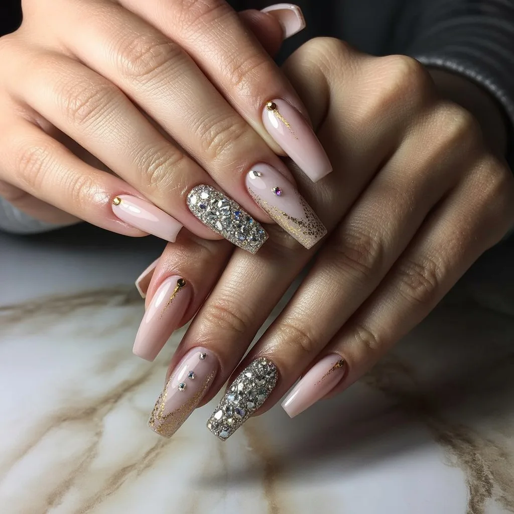 Diamond Birthday Accent Nails