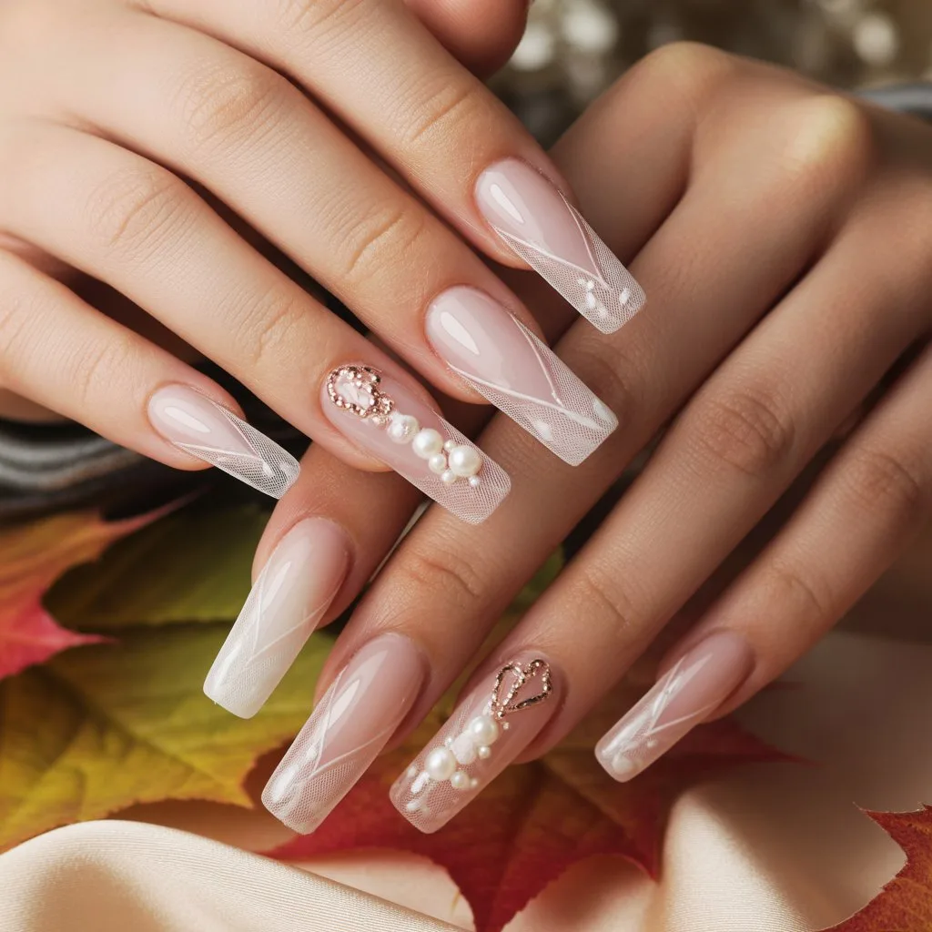 Dreamy Tulle Overlay Nails