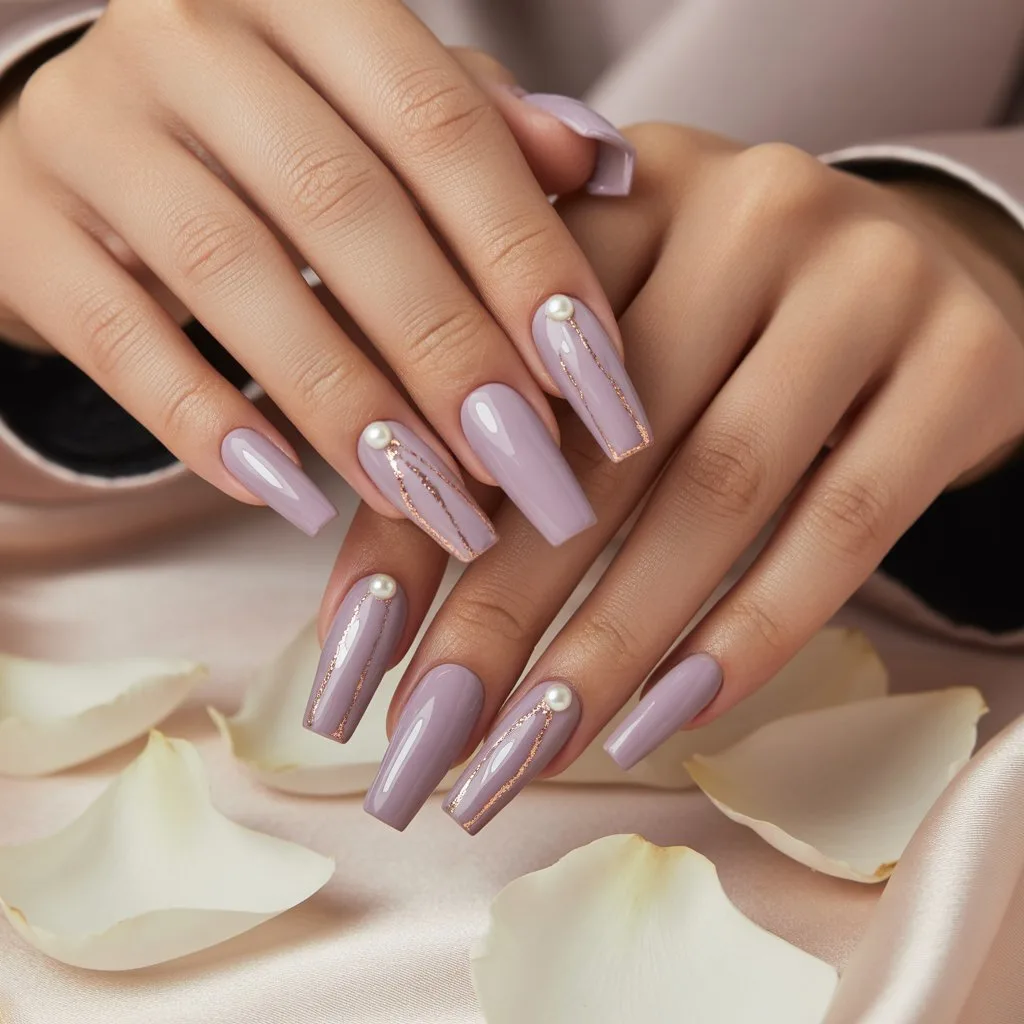 Dusty Lilac Silk Nails