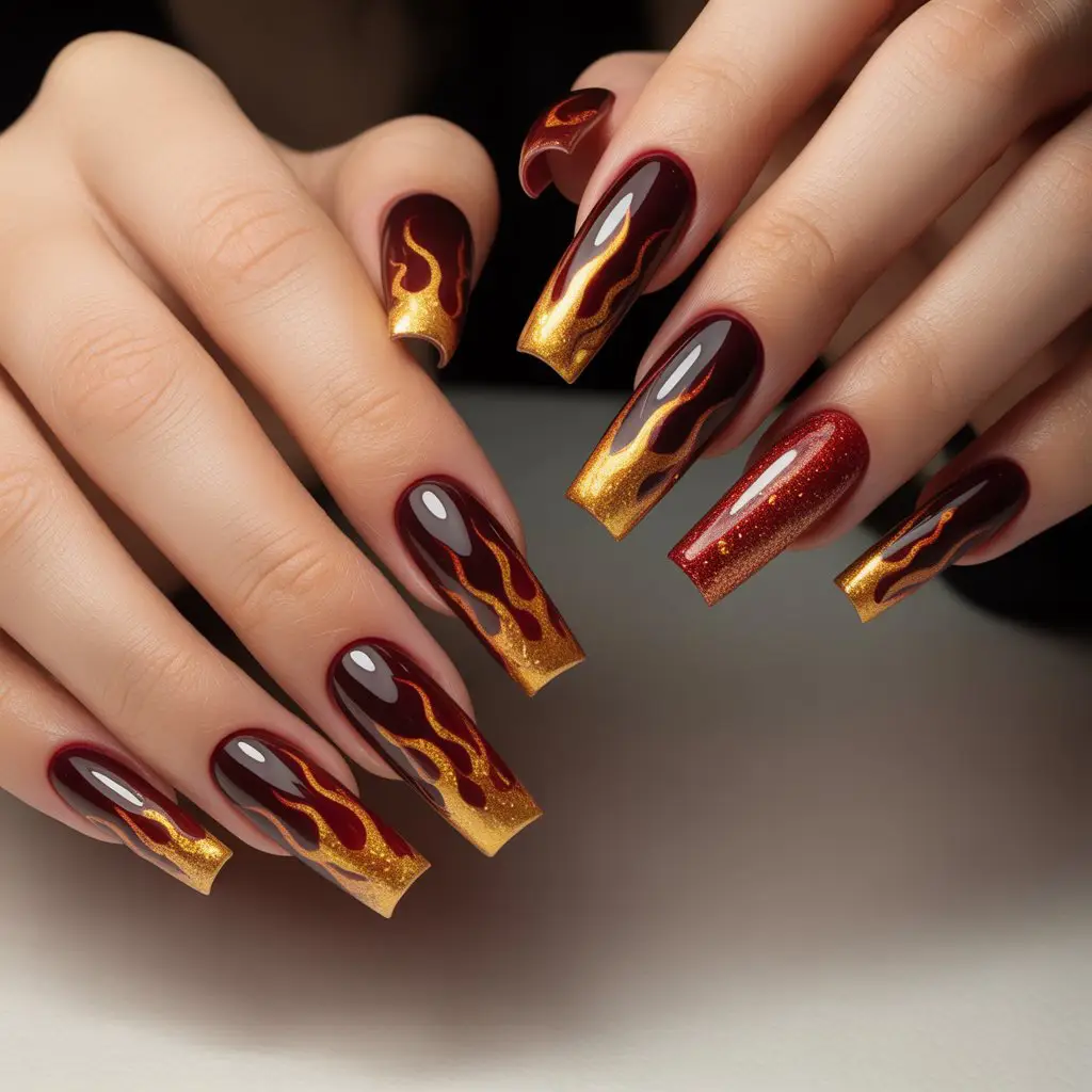 Ember Flame Accent Nail
