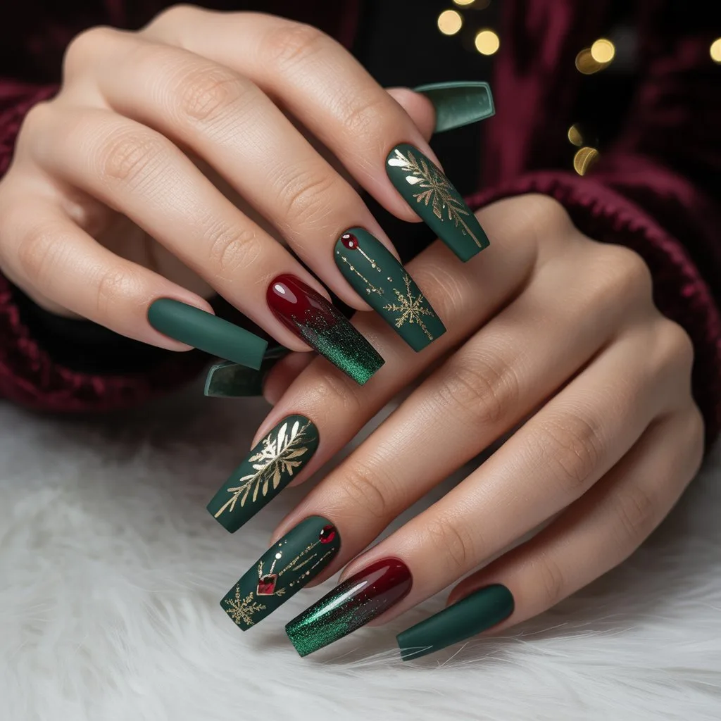 Evergreen Matte Nails