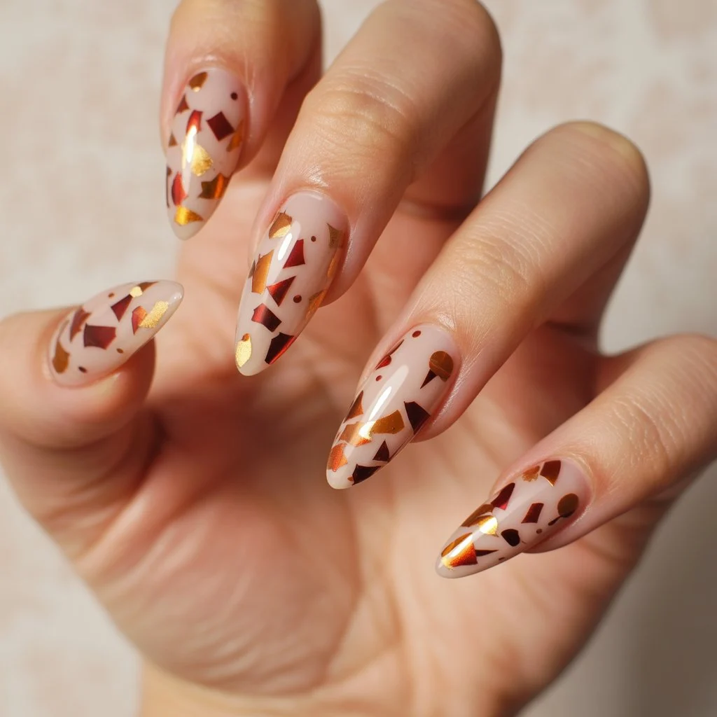 Fall Confetti Nails
