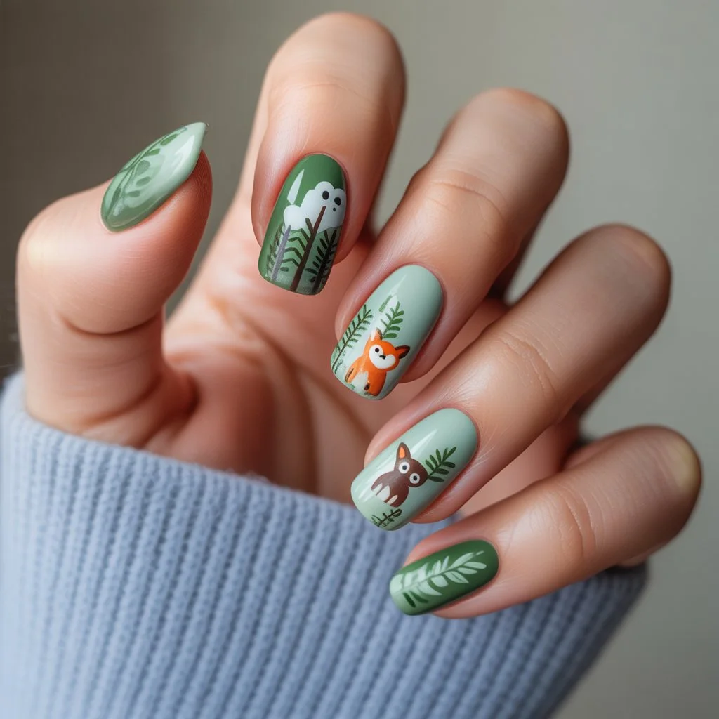 Forest Animal Mini Art Nails