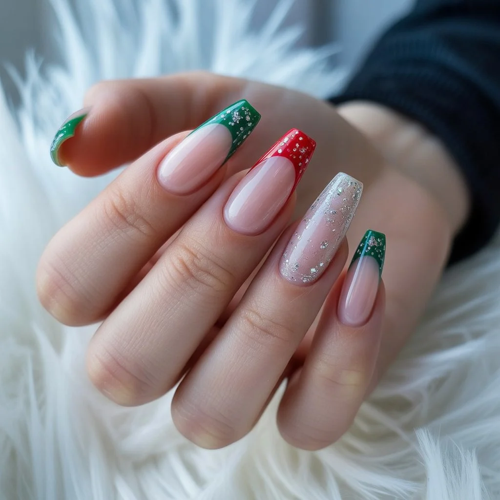 Frosted Silver Gradient Nails