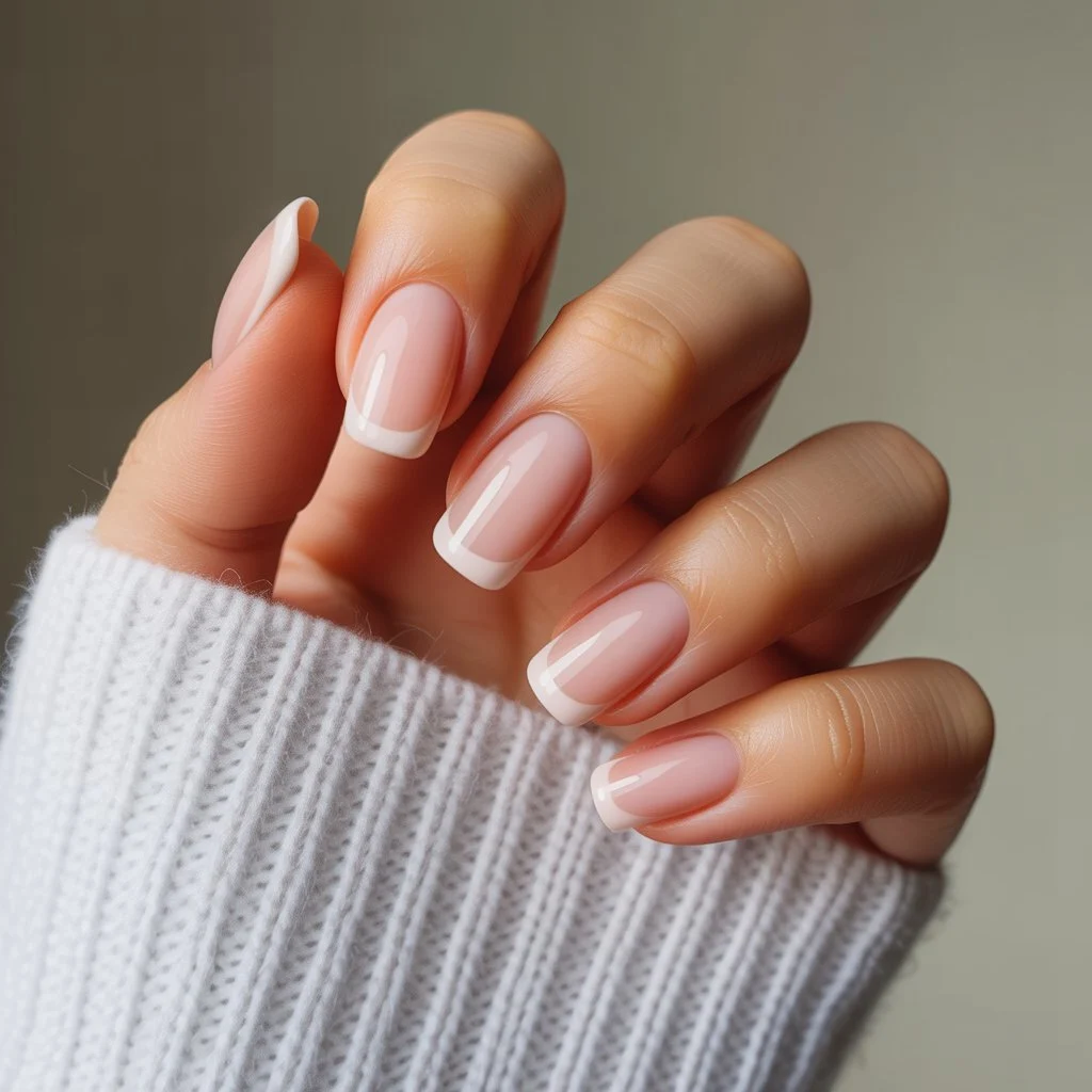 Frosty Nude French Fade Nail