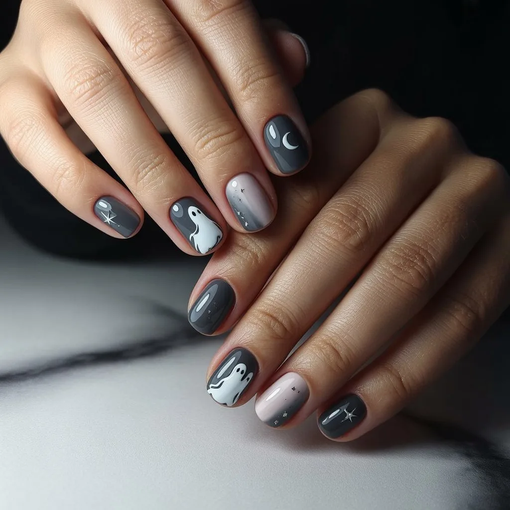 Ghost Trails Accent Nails