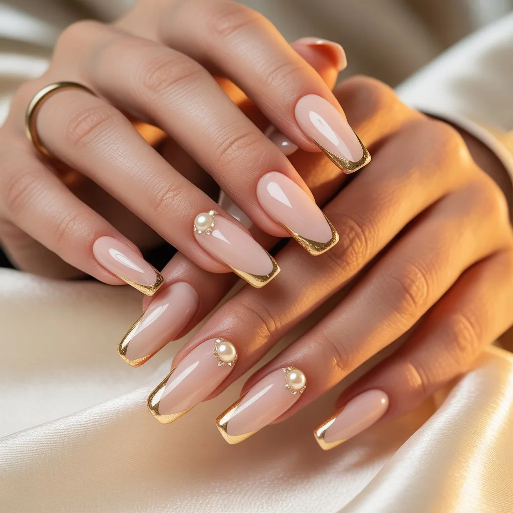 Gold-Lined Cuticle Highlights Nail