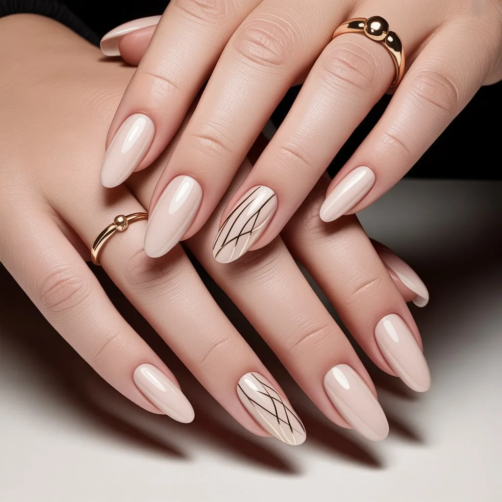 Golden Thread Minimal Lines Nail