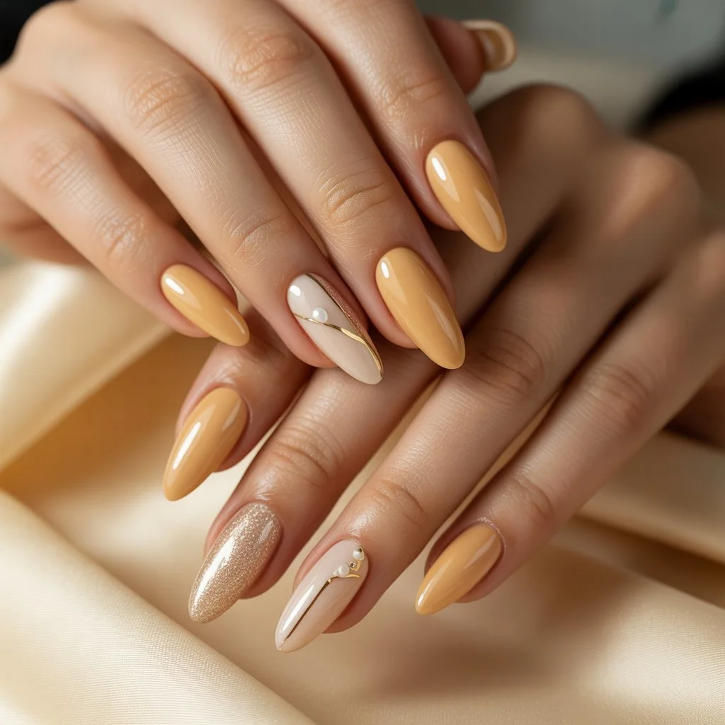 Honey Beige Gel Nails