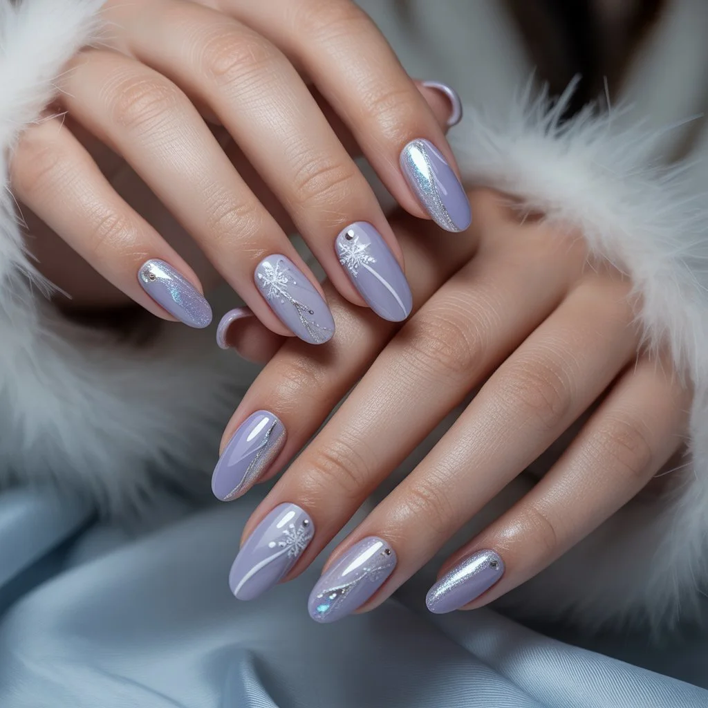 Icy Lavender Nails