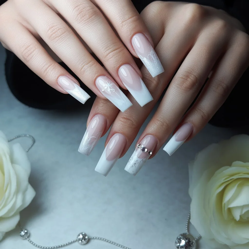 Icy Matte White Wash Nails