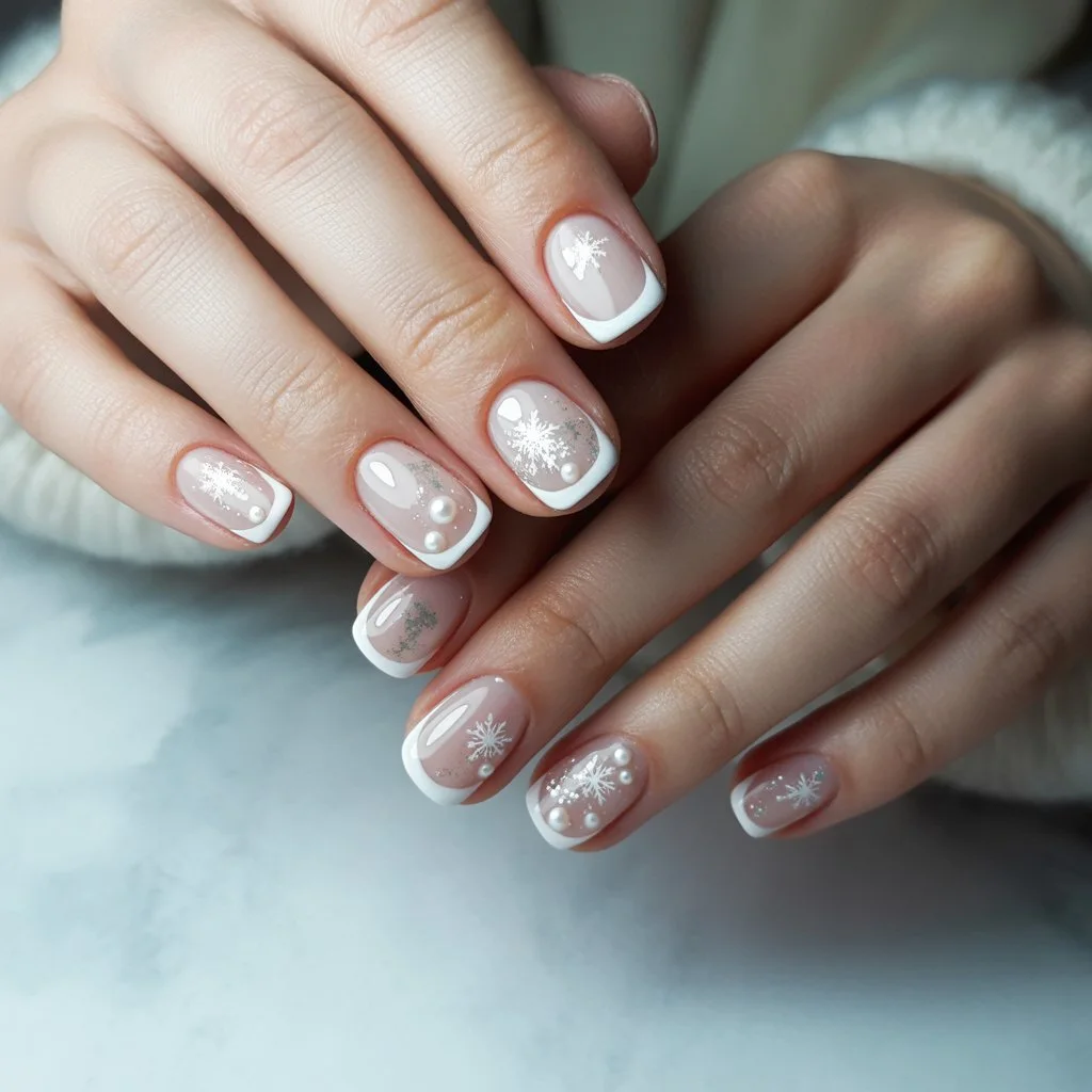 Icy White Micro-French Nail