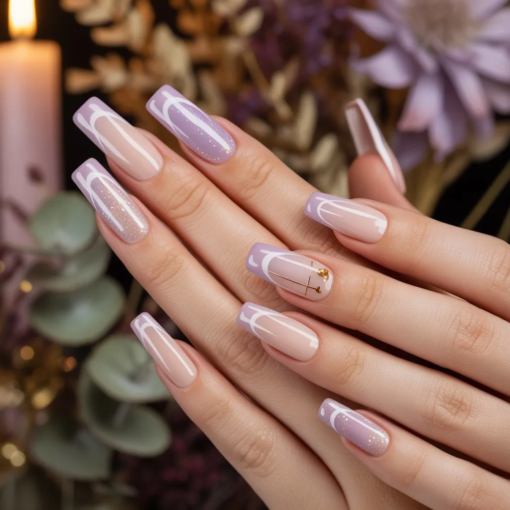 Lavender French Tips Nail
