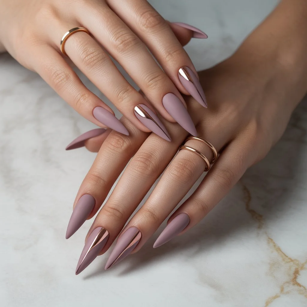 Mauve Dust Matte Gel Nails