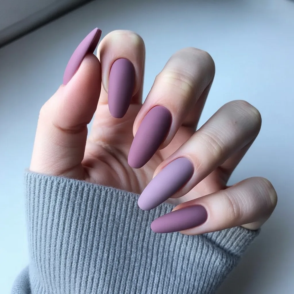 Mauve Mist Matte Nails