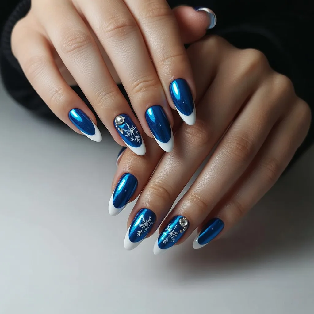 Metallic Blue Winter Minis Nail