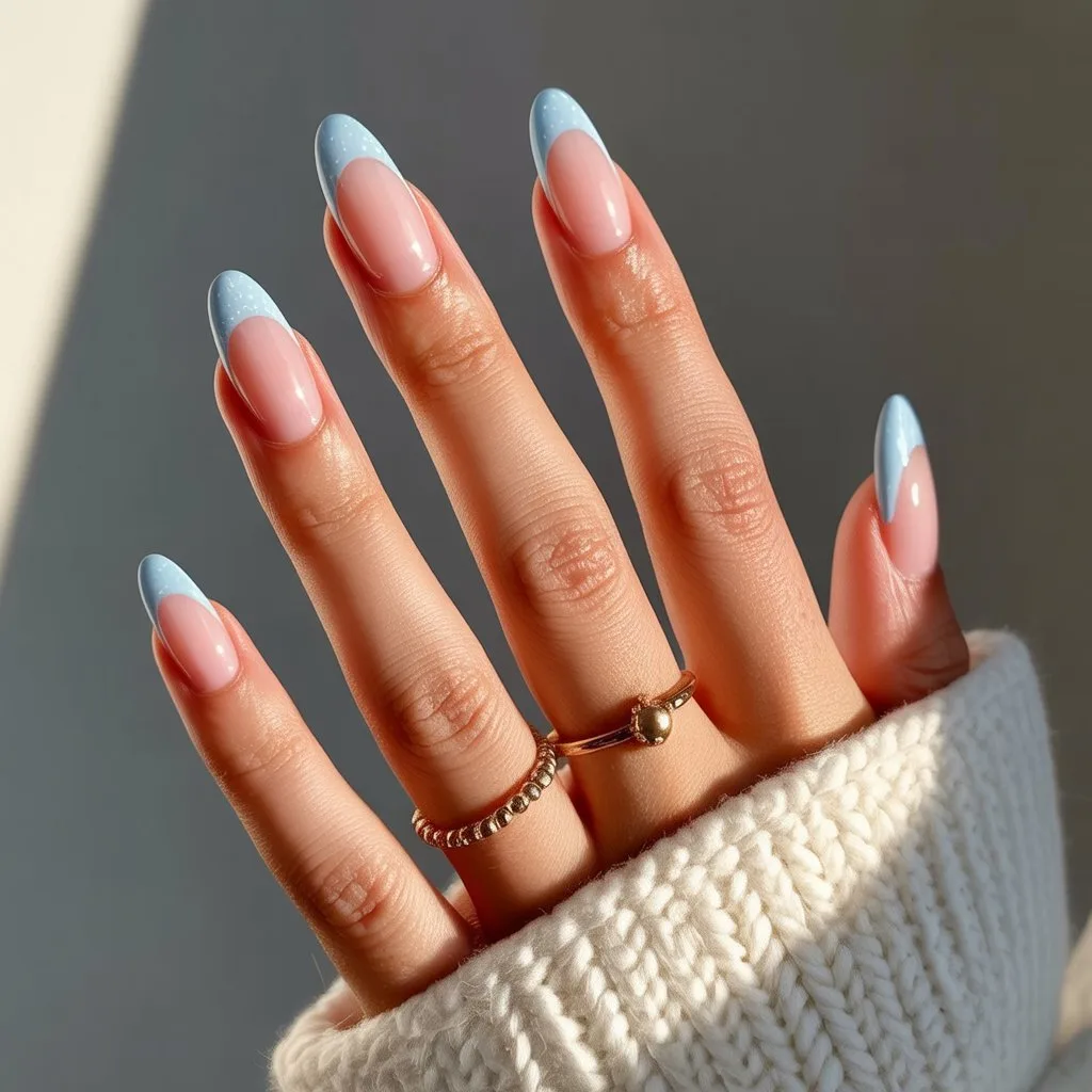 Milky Snow Micro-Tips Nail