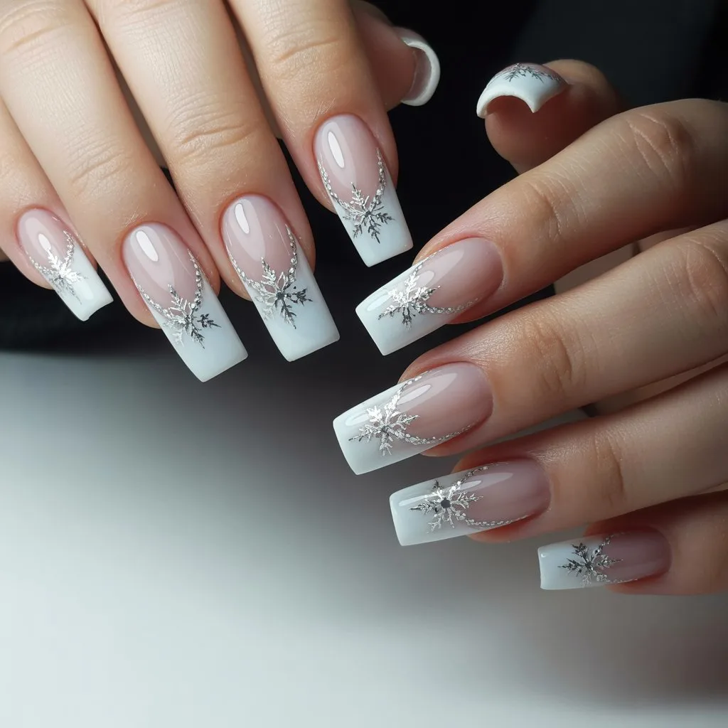 Milky Winter French with Snowflake Arc