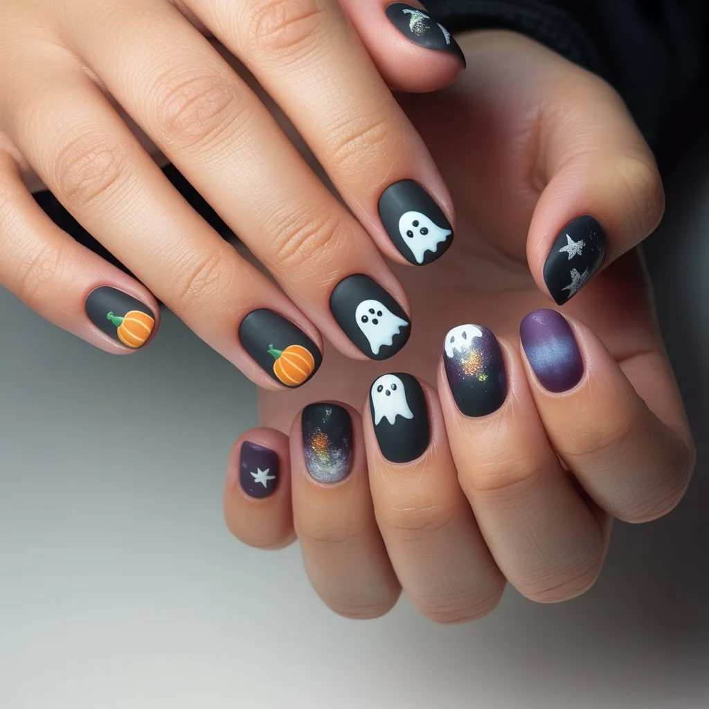 Mini Ghost Accent Nails