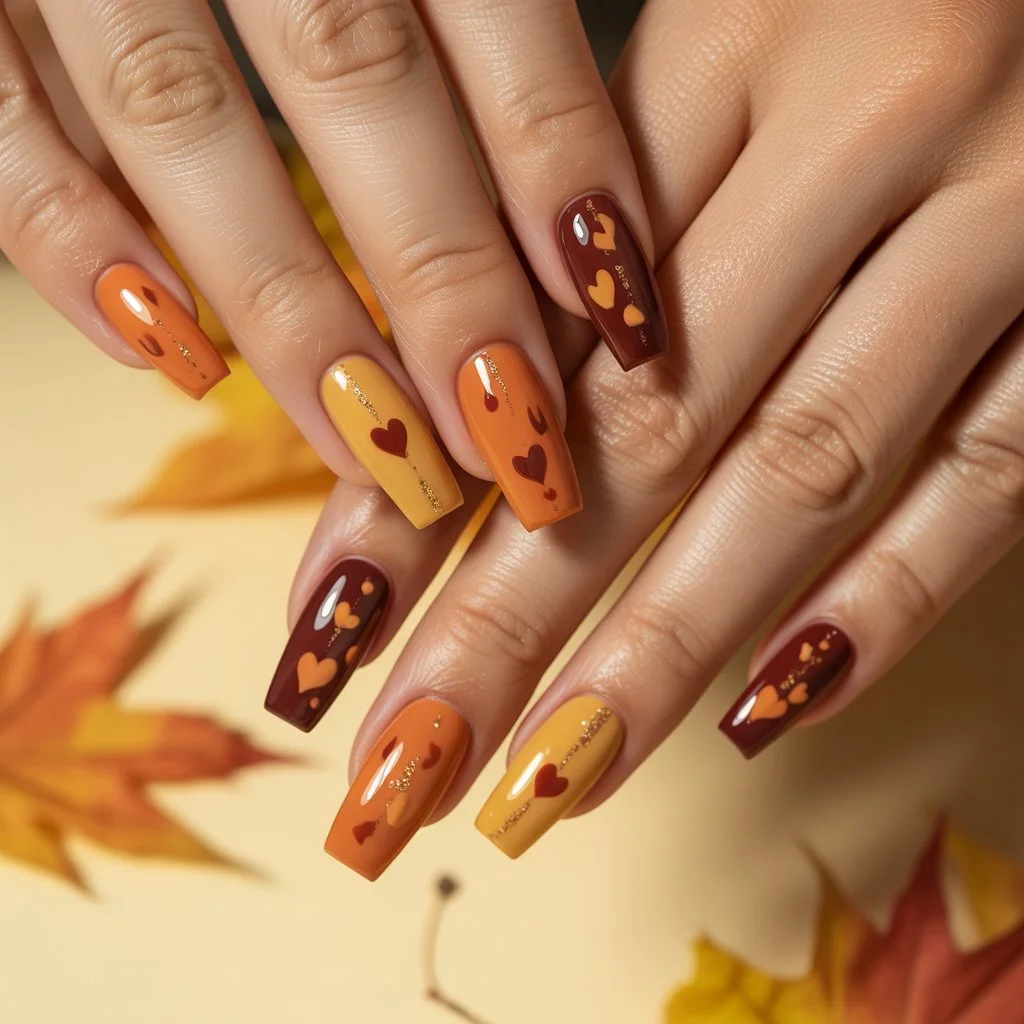 Mini Heart Fall Tips Nail