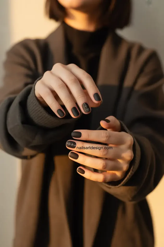 Minimal Matte Black Nails