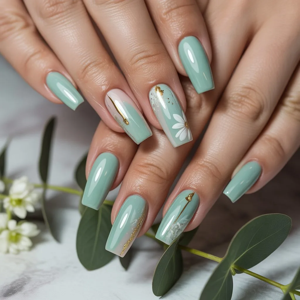 Mint Green Fresh Nails