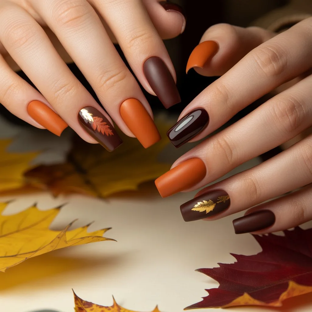 Mixed Matte & Gloss Nails