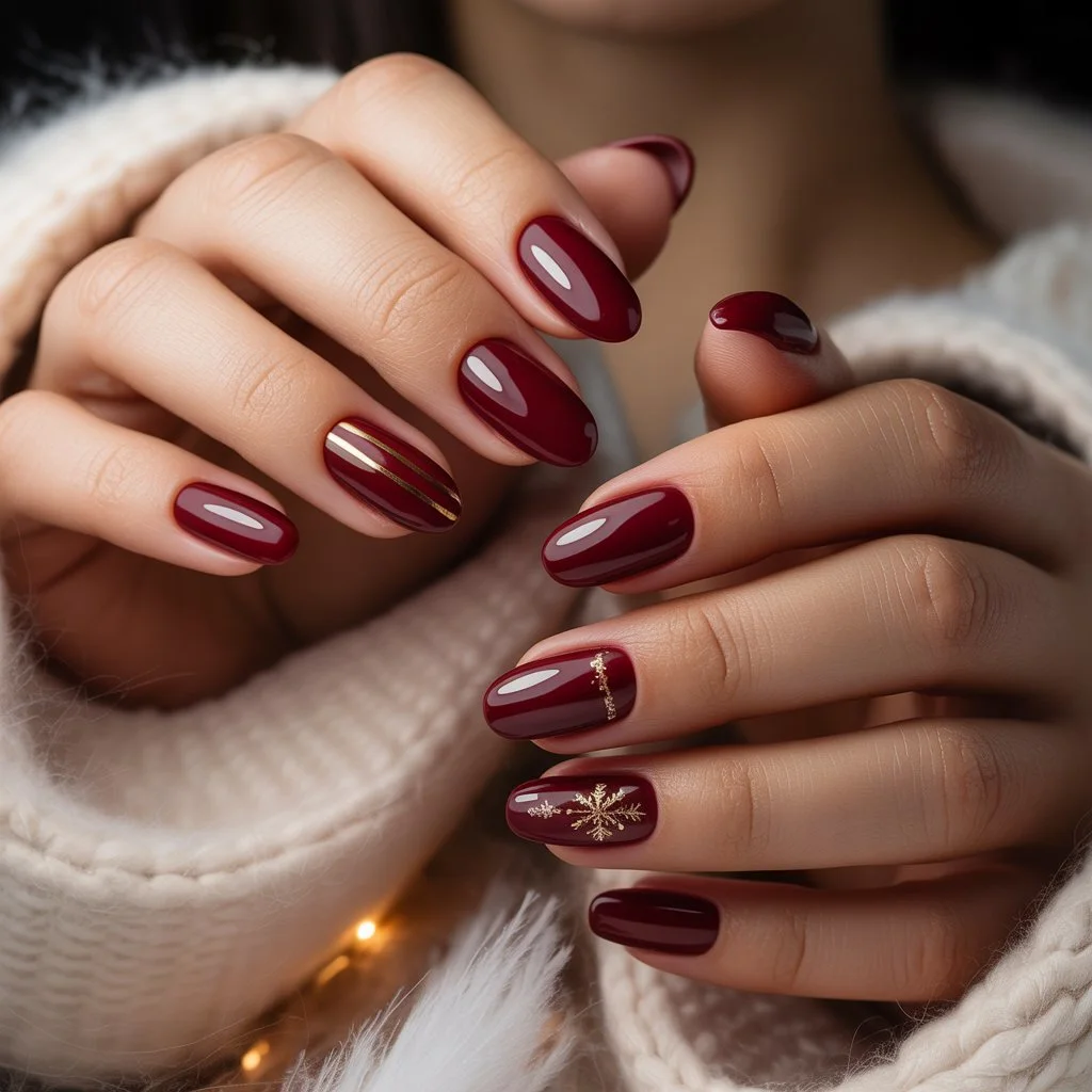 Mulled Wine Red Nails