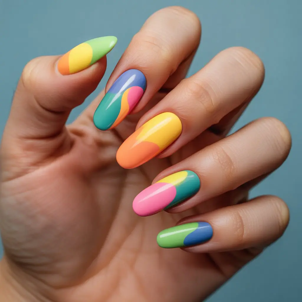 Neon Sunset Colorwave Nails