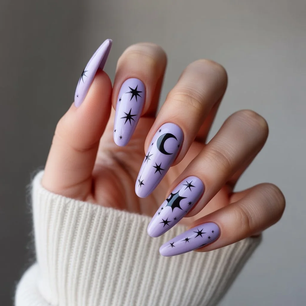 Nightmare Starry Moon Nails