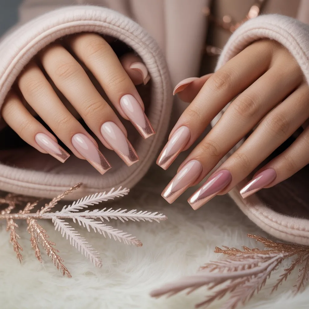 Nude Rose Glow Nails