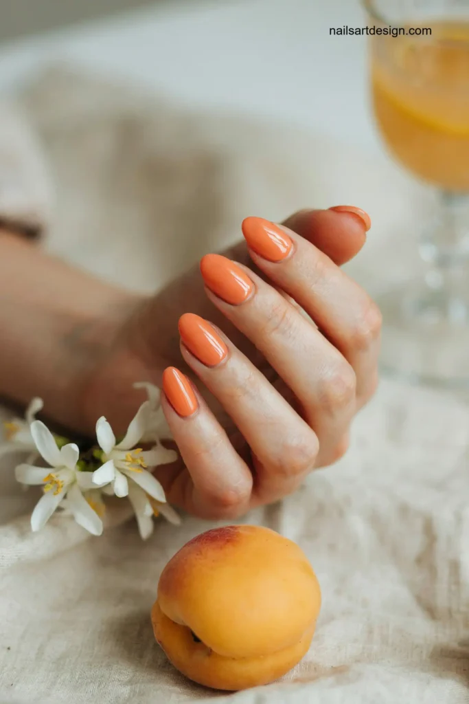 Orange Sorbet Gel Nails