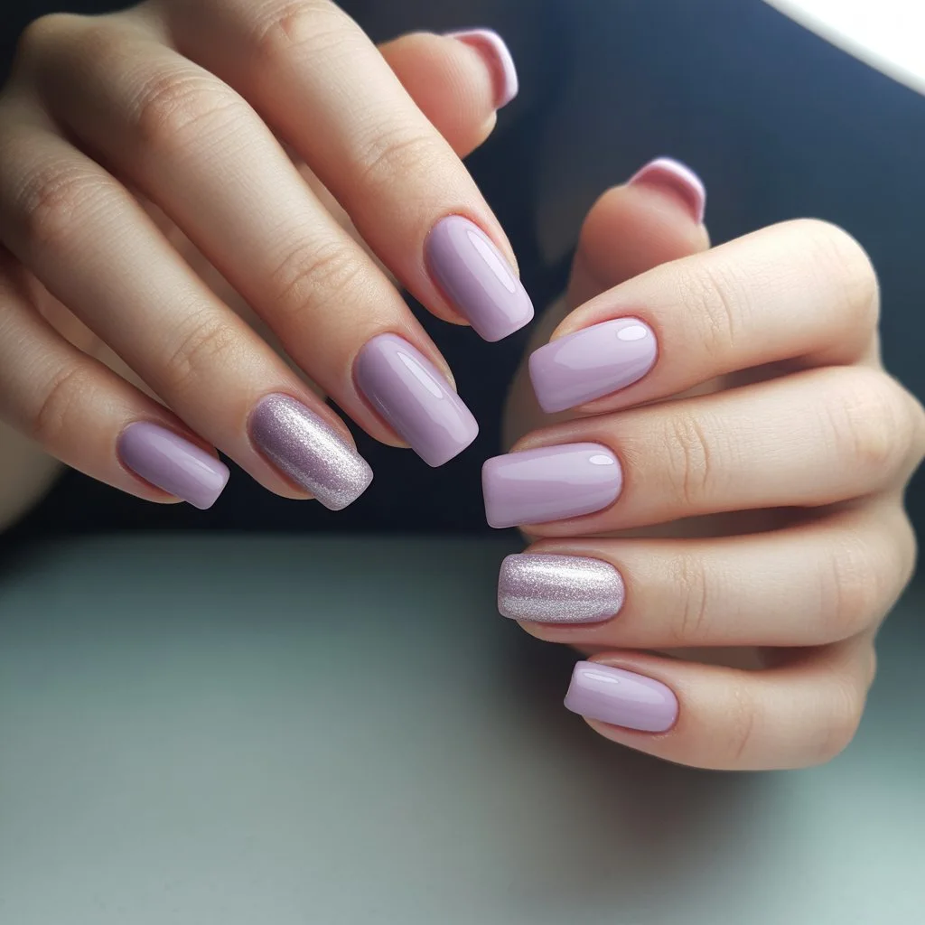 Pale Mauve Gel Polish Nails
