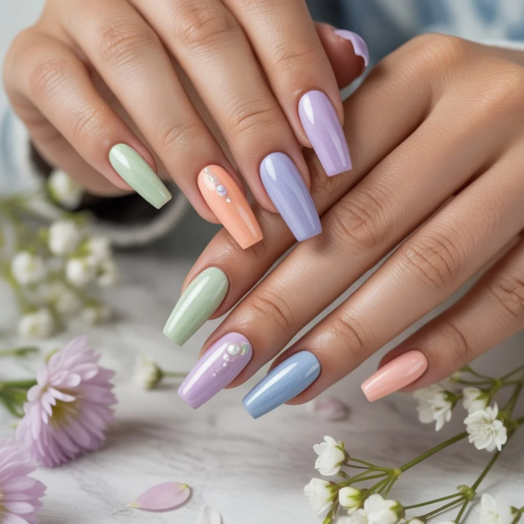 Pastel Duo-Tone Nails