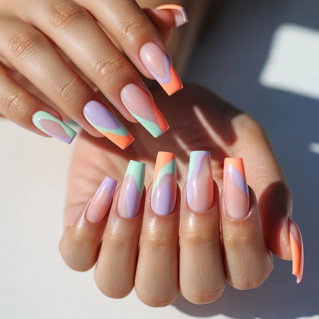 Pastel Heat Mirage Nails