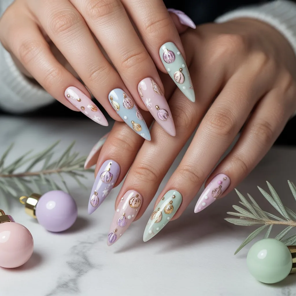 Pastel Ornament Dot Nails