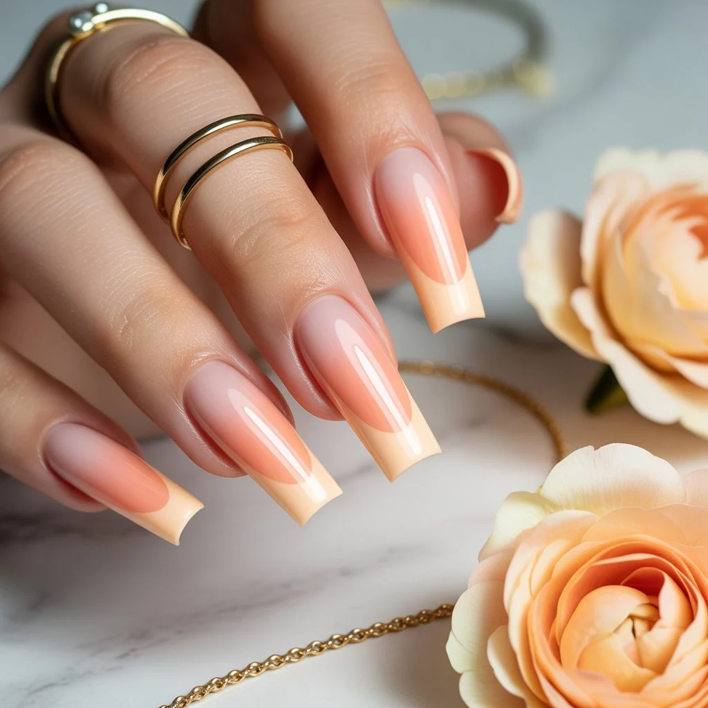 Peach Cream Colorwave Nails