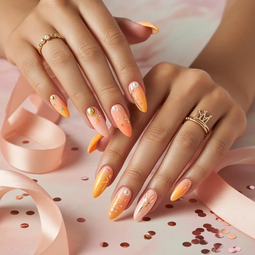 Peach Party Pop Nails