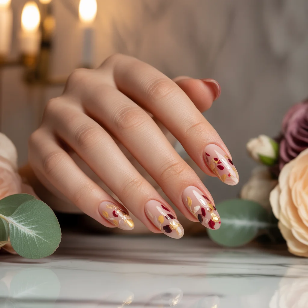 Petal Confetti Accent Nails