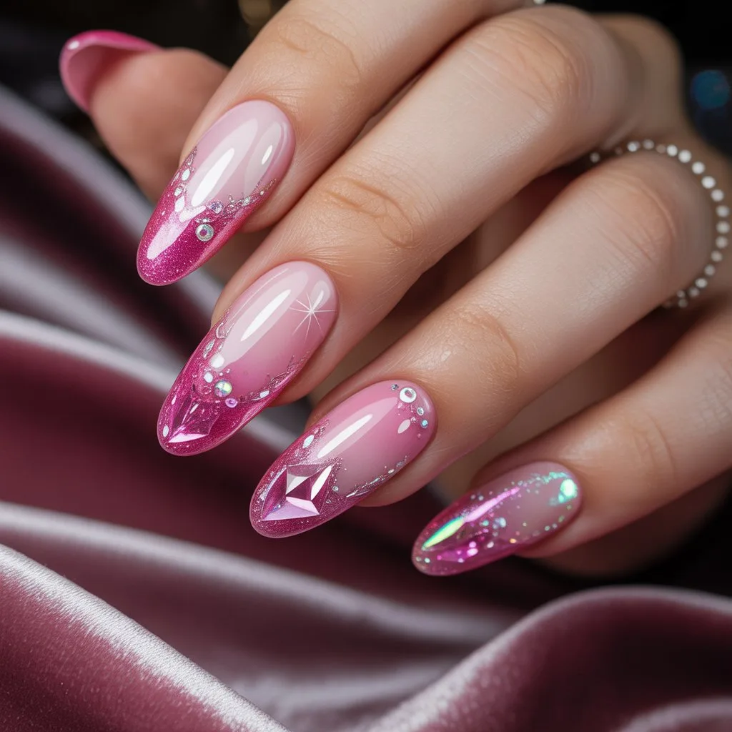 Pink Diamond Aura Nails