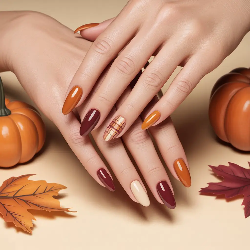 Plaid Mini Accent Nails