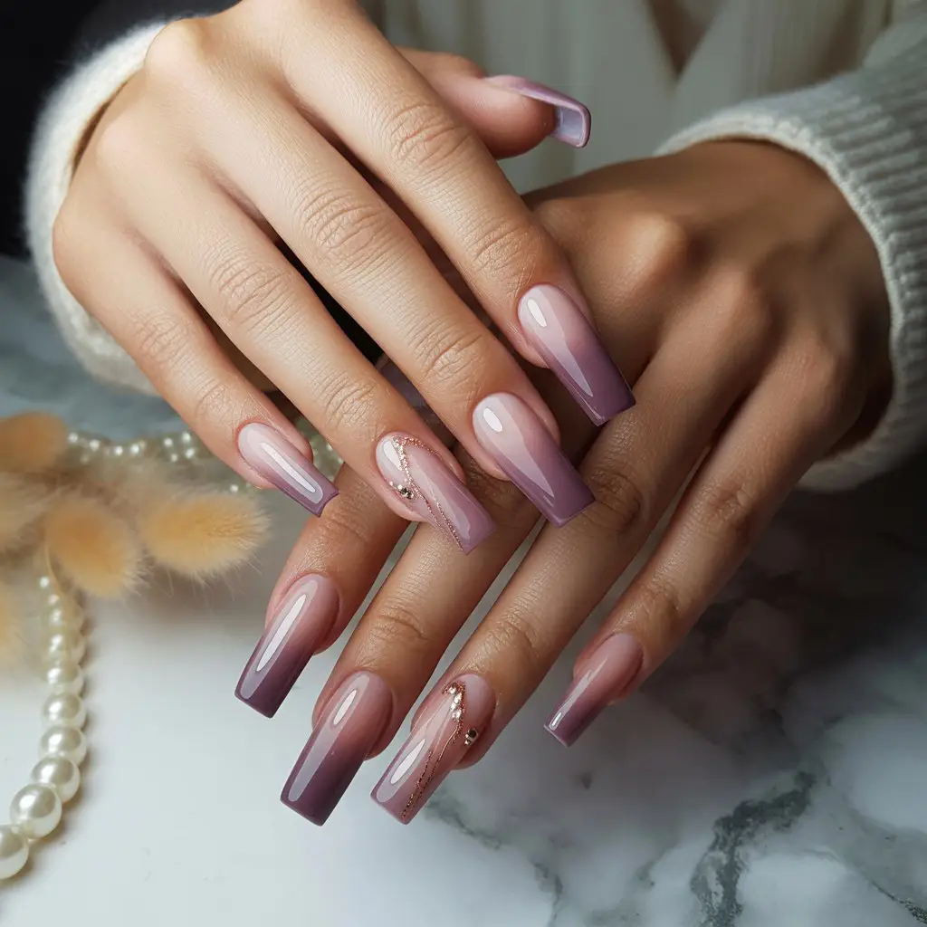 Plum Neutral Flush Nails