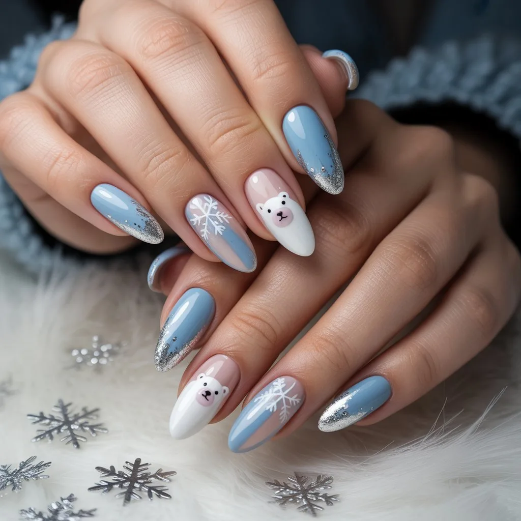Polar Bear Accent Nails