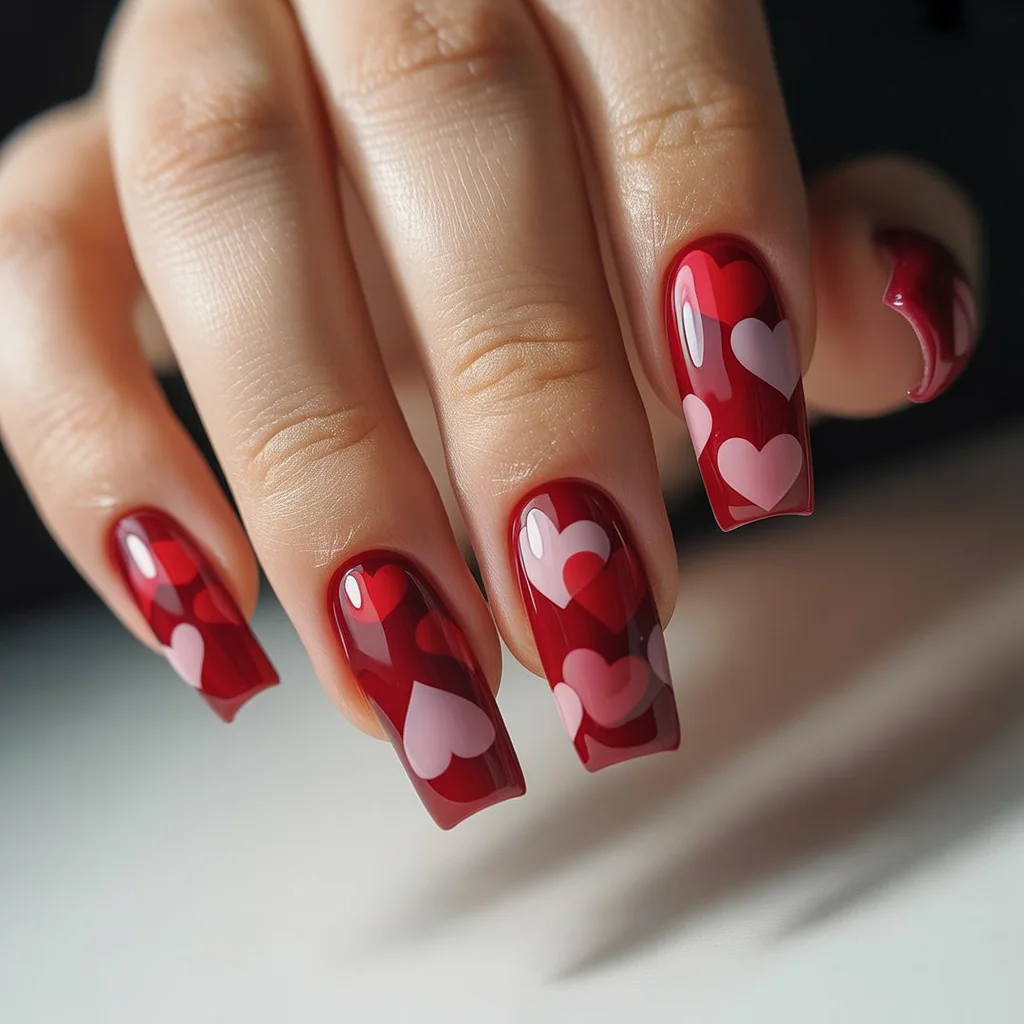 Red Acrylic Hearts Design