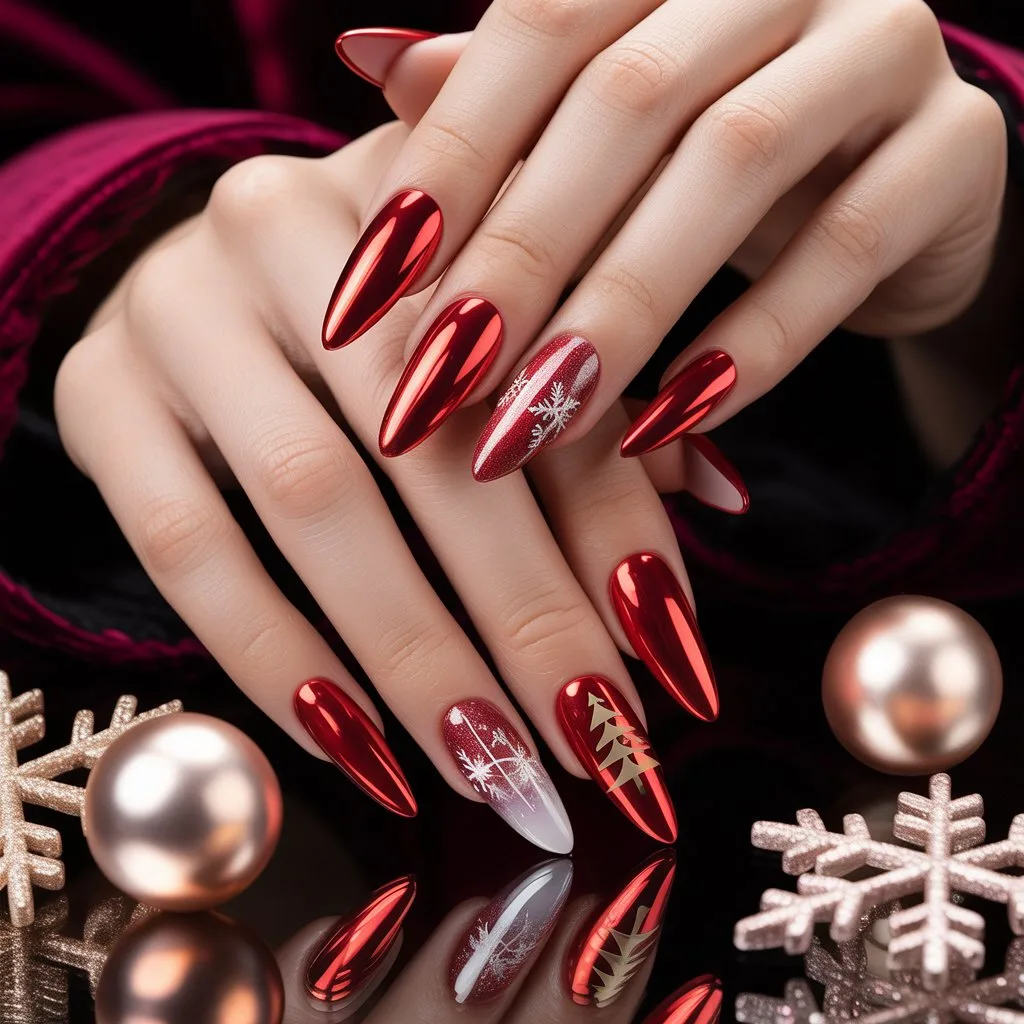 Red Chrome Nails