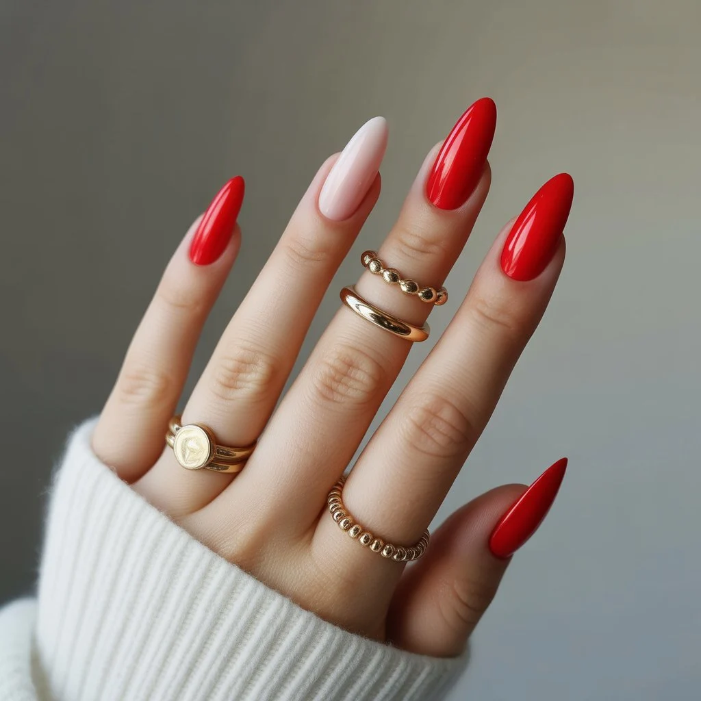 Red Chrome Sleek Nails