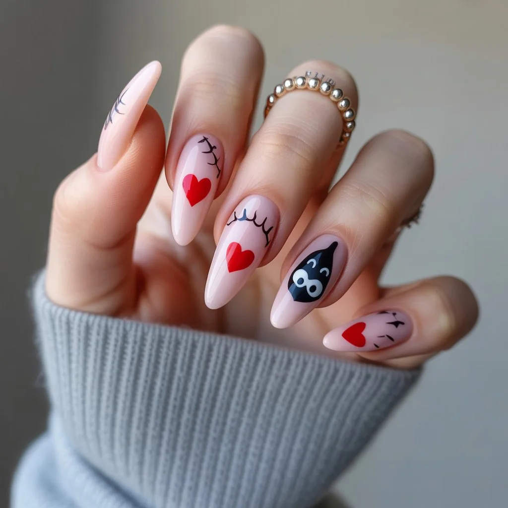 Sally Heart Accent Nails