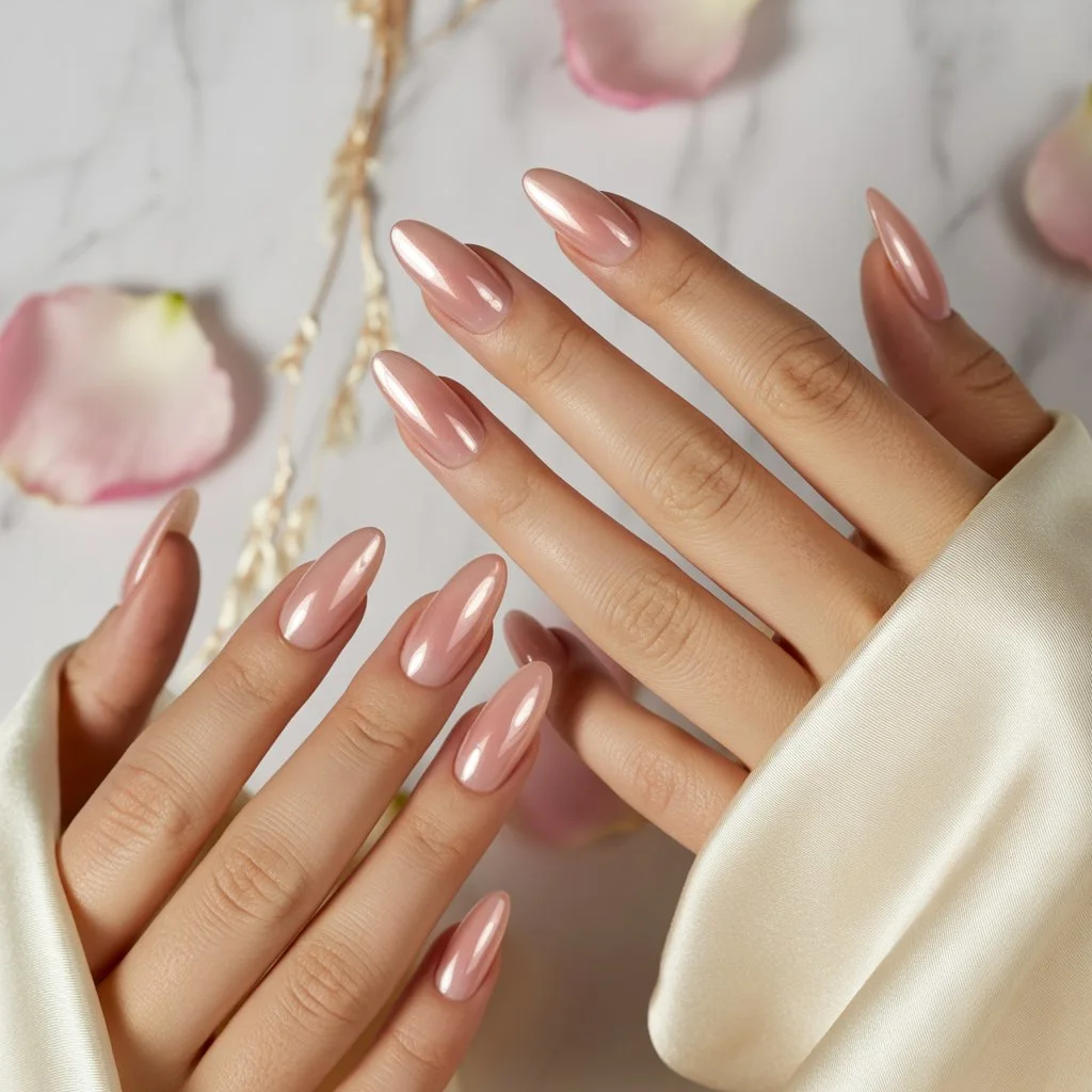 Sheer Pink Jelly Gel Nails